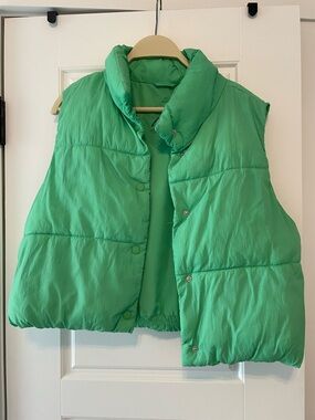 Zara Bright Green Puffer Vest for Kids